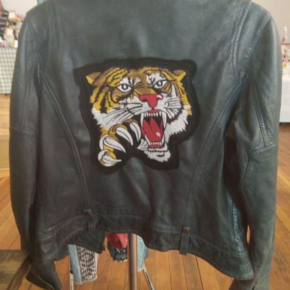 Blue leather jacket - Picture 2 of 2